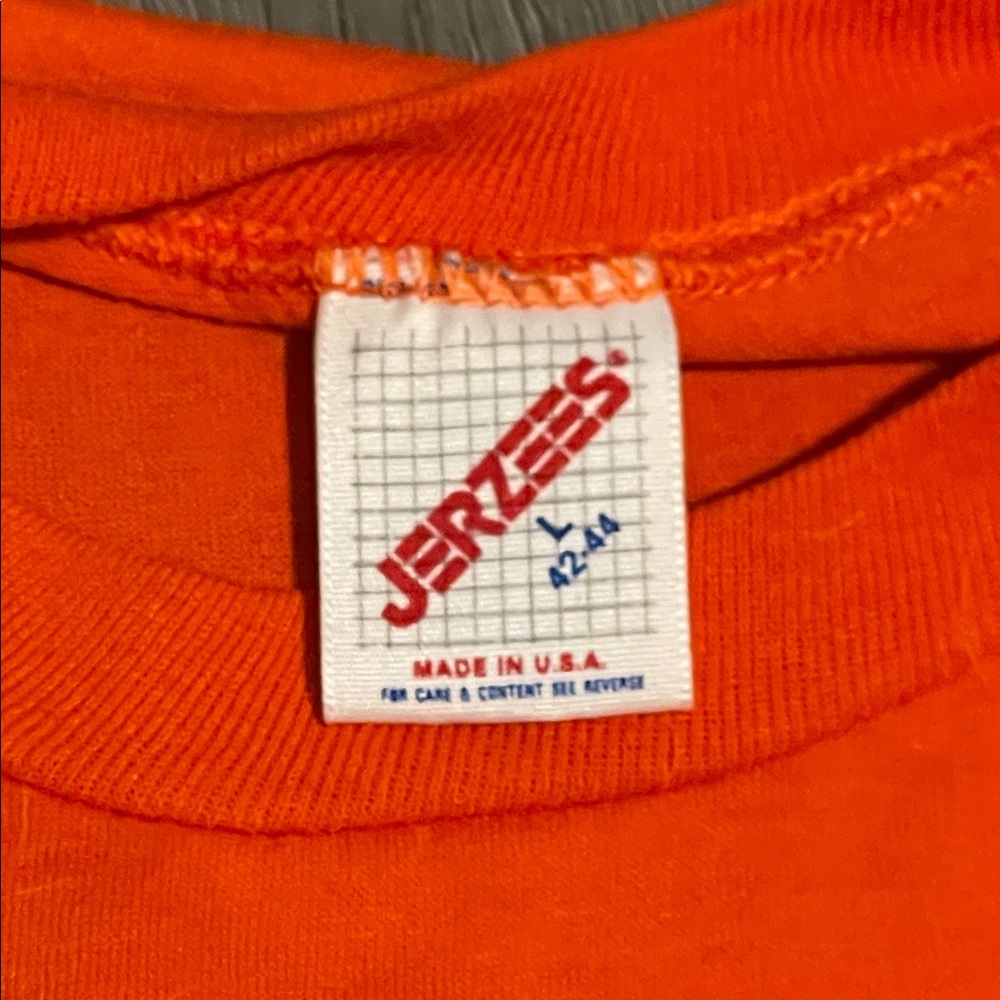 Jerzees Vintage Single Stitch Bright Orange Tiger Graphic Tee - Picture 2 of 5